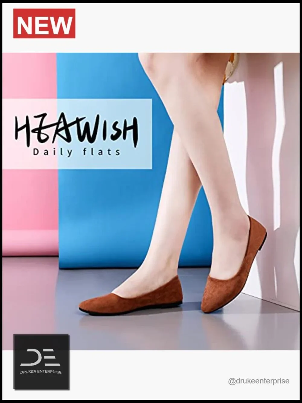 Suede Pointed Toe Slip On Casual Ballet Flats Dress Shoes